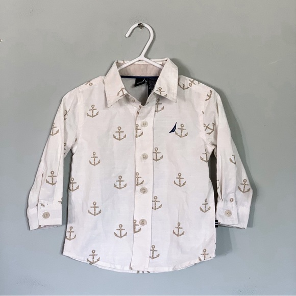 Nautica • Nautical Print Dress Shirt - Picture 1 of 5